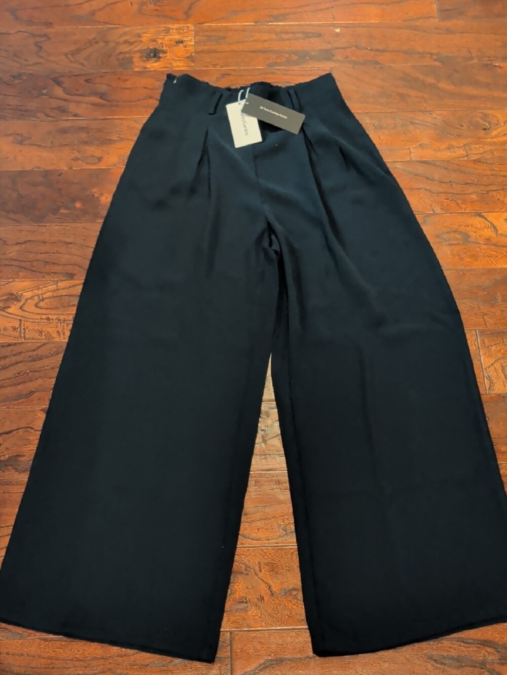 High-Rise Navy Wide-Leg Trousers for Women - Picture 5 of 7